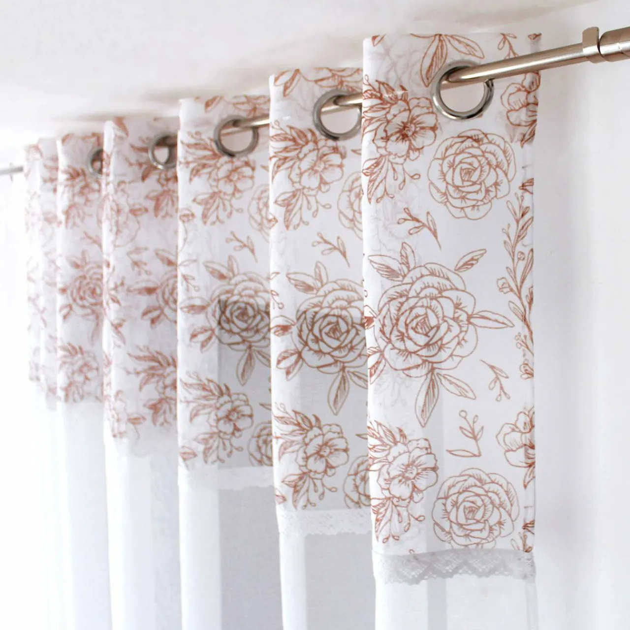 ENJOY HOME Voilage œillets (140 x 240 cm) Rosa Marron Clearance