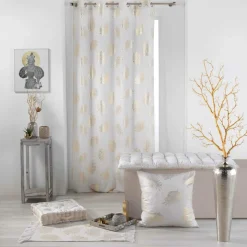 DOUCEUR D'INTERIEUR Voilage œillets (140 x 240 cm) Sunny Gold Or Sale