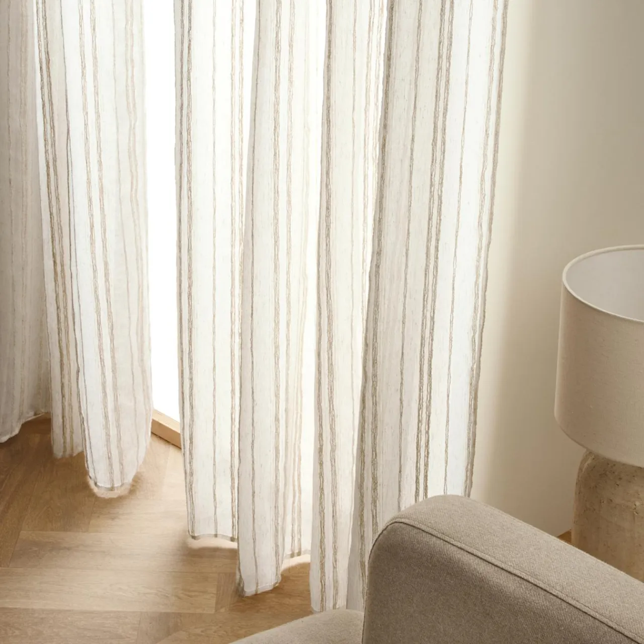 EMINZA Voilage œillets (140 x 240 cm) Théo Beige Online