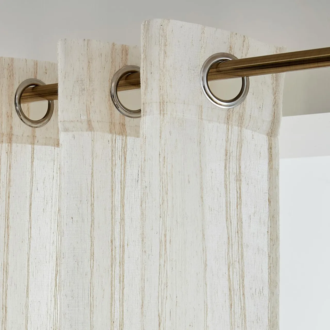 EMINZA Voilage œillets (140 x 240 cm) Théo Beige Online