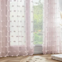 EMINZA Voilage oeillets pompons (180 x 240 cm) Suzie Rose Sale