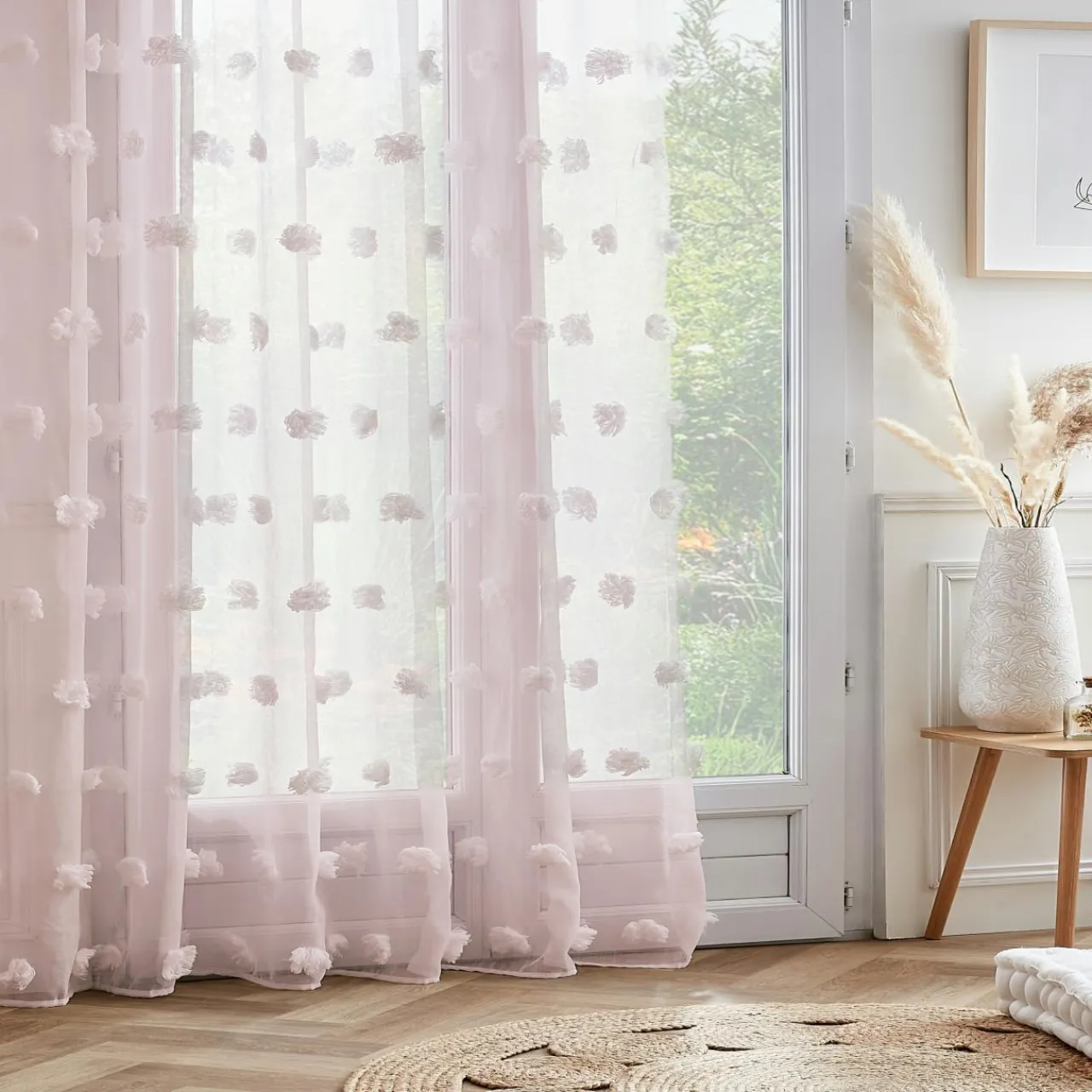 EMINZA Voilage oeillets pompons (280 x 240 cm) Suzie Rose Online
