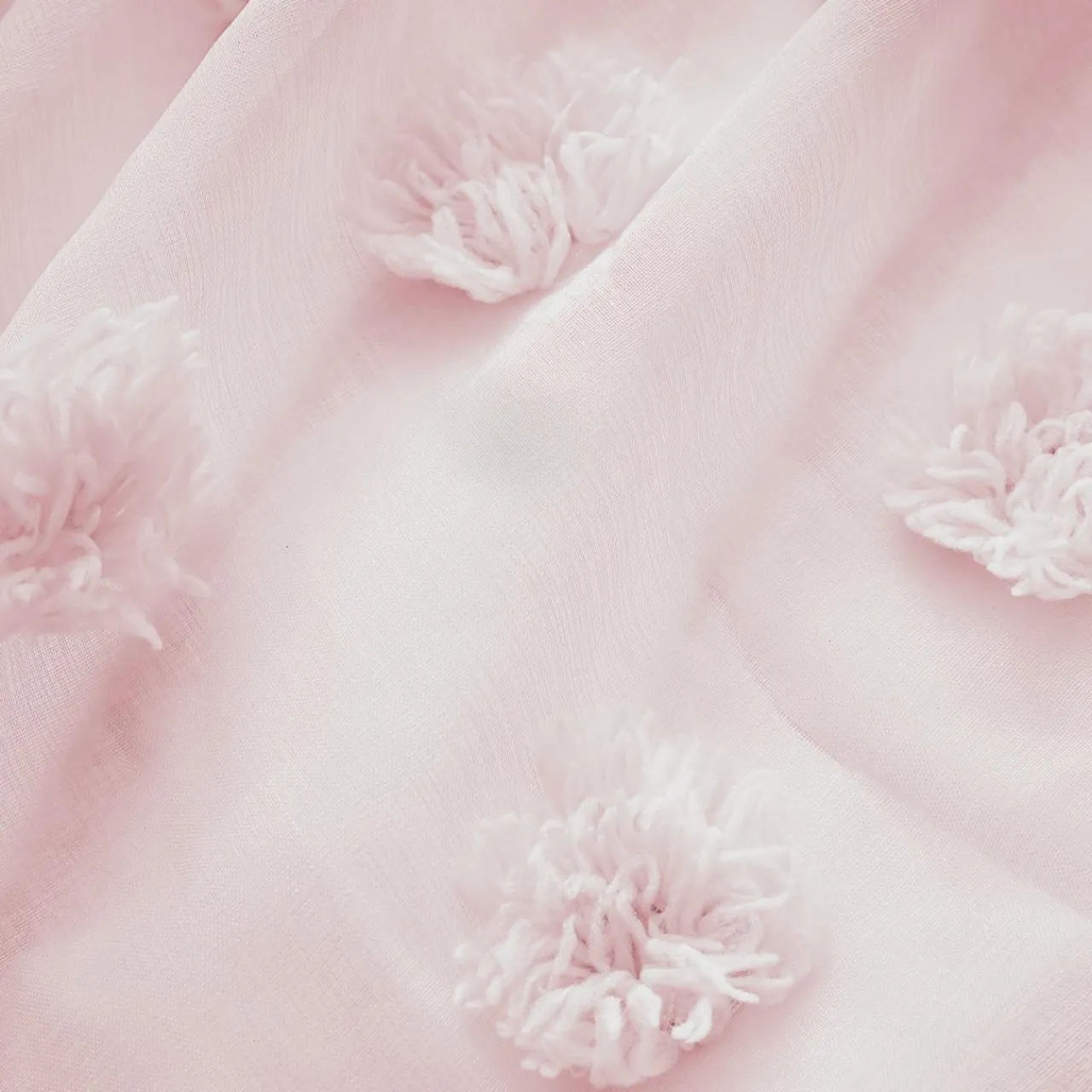 EMINZA Voilage oeillets pompons (140 x 280 cm) Suzie Rose
