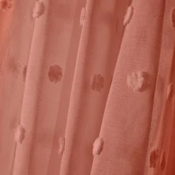 EMINZA Voilage oeillets pompons (140 x 240 cm) Emie Terracotta Discount