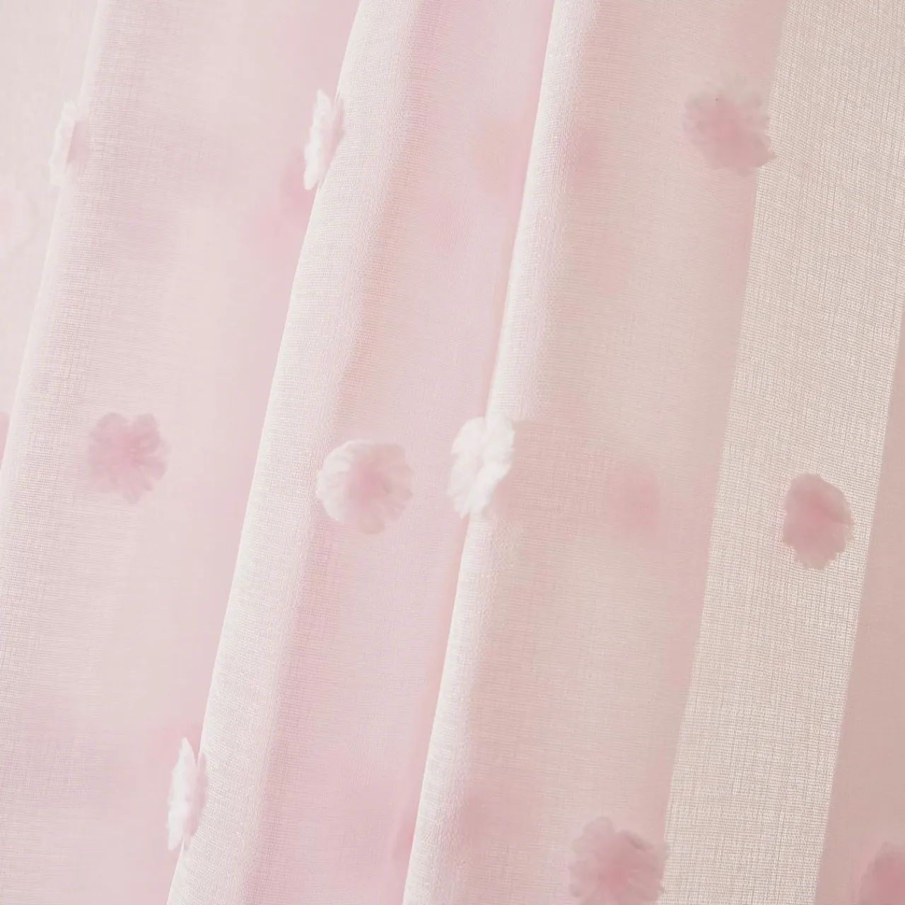 EMINZA Voilage oeillets pompons (140 x 240 cm) Emie Rose Hot