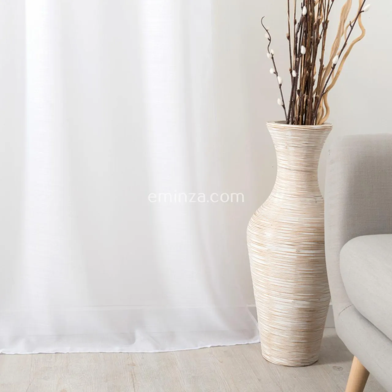 LINDER Voilage (145 x 240 cm) Givrée Blanc Outlet