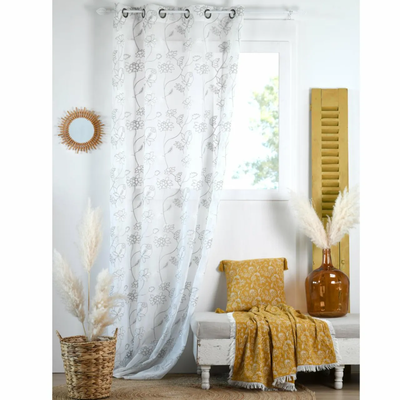 LOVELY CASA Voilage (140 x 260 cm) Persian Blanc Clearance