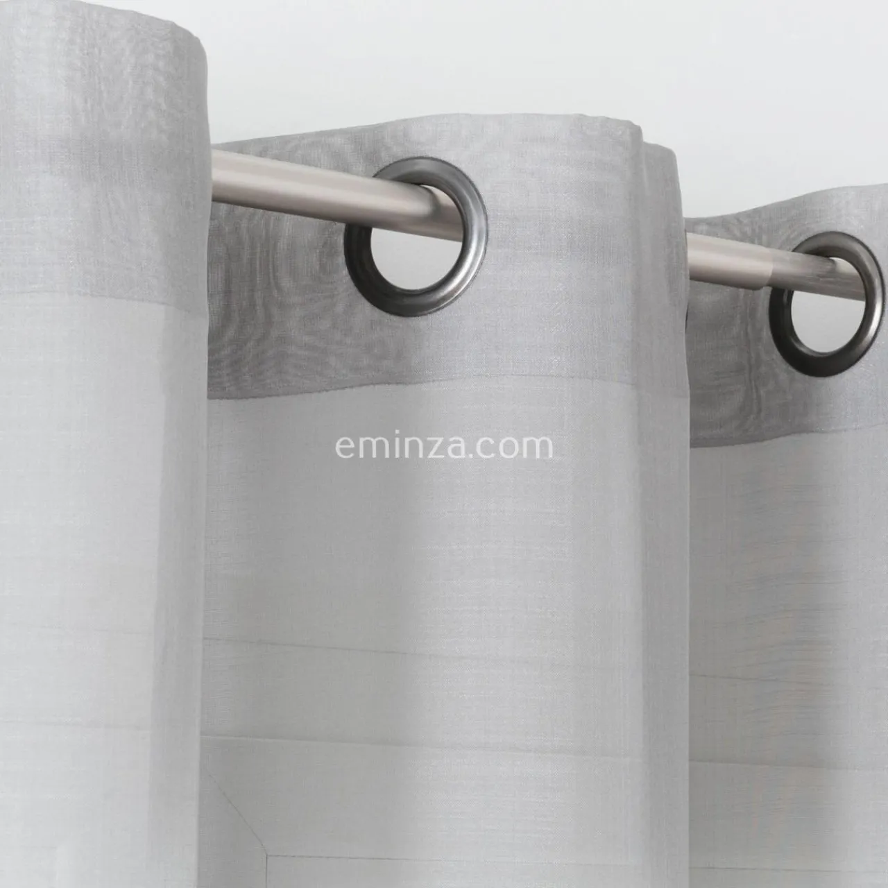LINDER Voilage (145 x H240 cm) Givrée Gris perle Gris clair Clearance