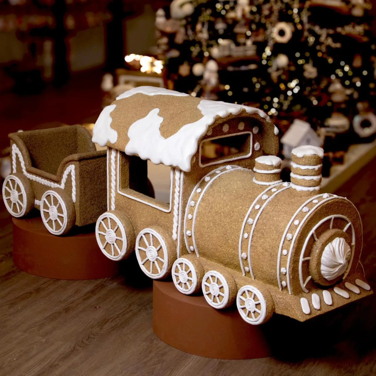 KAEMINGK Wagon de Noël Géant (56 x H38 cm) Pain d'épices Gourmand Marron Sale